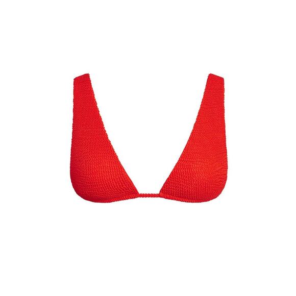 Monday Swimwear Palm Springs Top Chili Pepper Crinkle Red Bikini Voluptuous NEW - Picture 2 of 12